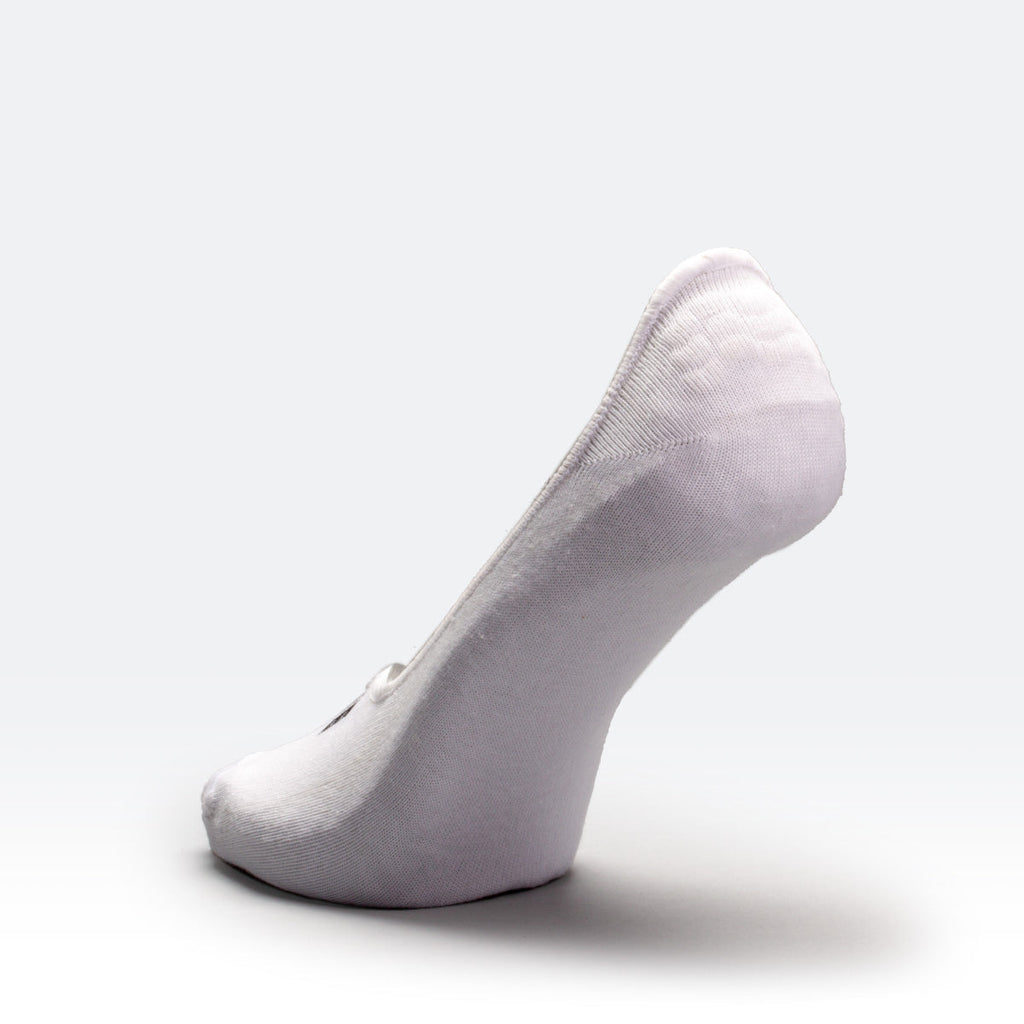 Structured No Show Socks - White
